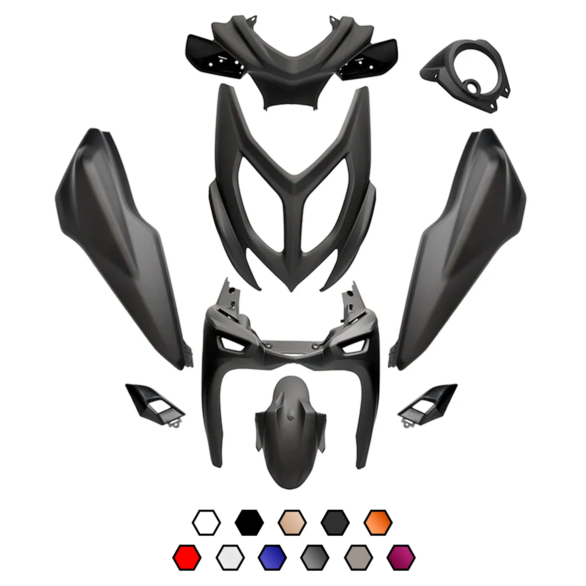 Kit carenados Yamaha Aerox / MBK Nitro 50 >2013 9 piezas AllPro