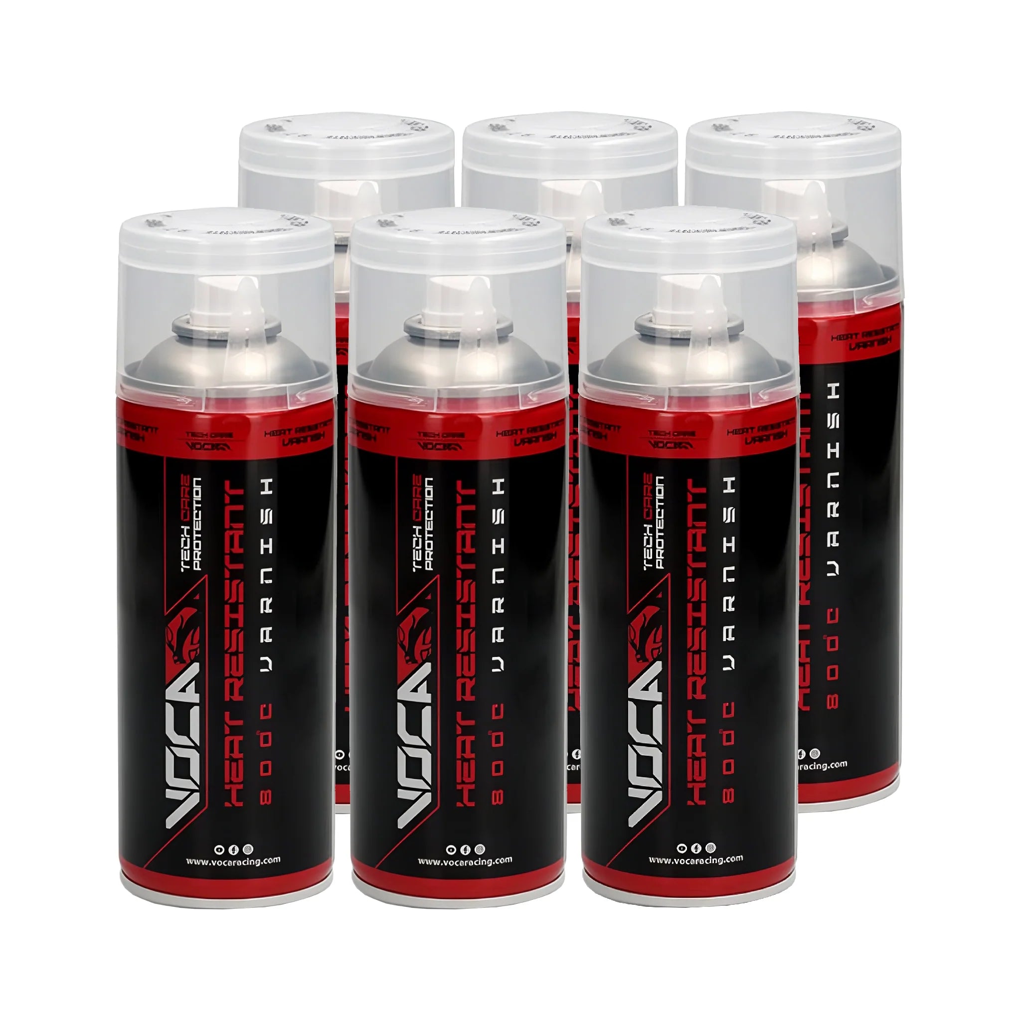 Caja de 6 unidades laca anticalórica VOCA Racing Heat Resistant 800° transparente 400ml