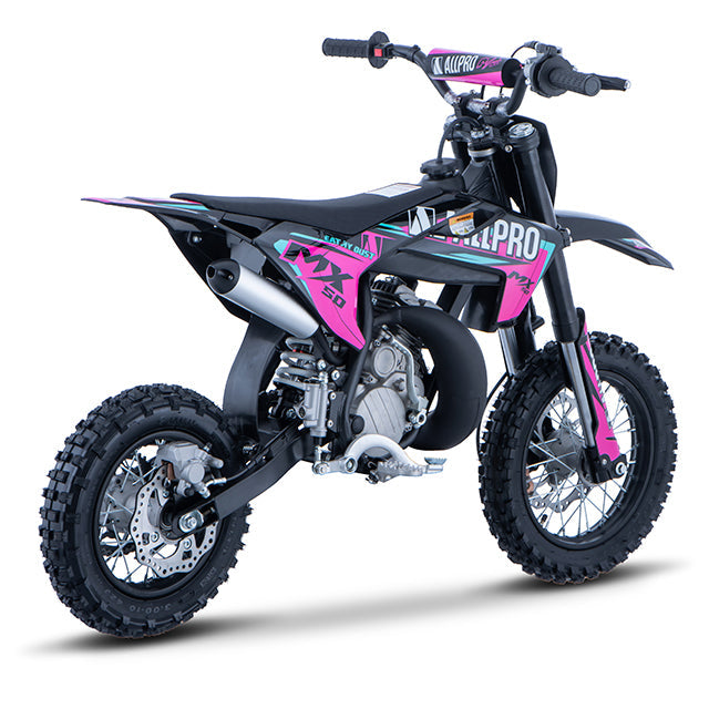Pitbike infantil Minicross 50cc MX 2T AC llanta 12/10 Allpro - rosa
