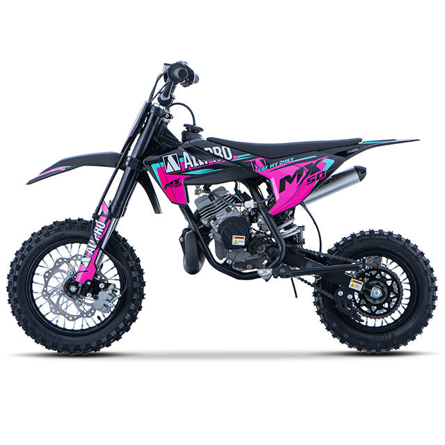 Pitbike infantil Minicross 50cc MX 2T AC llanta 12/10 Allpro - rosa