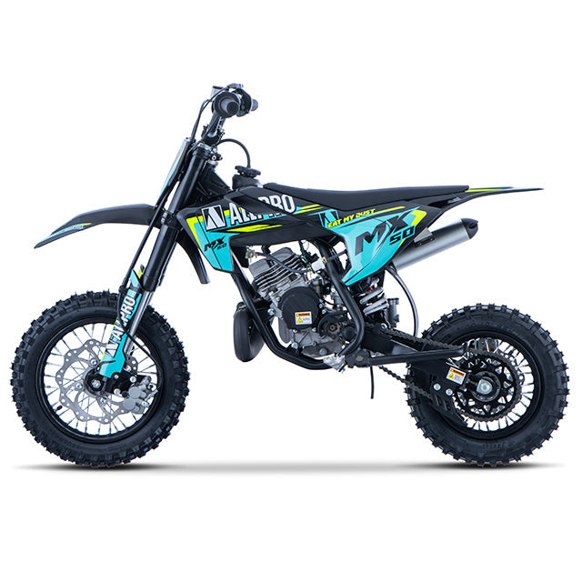 Pitbike infantil Minicross 50cc MX 2T AC llanta 12/10 Allpro - Azul
