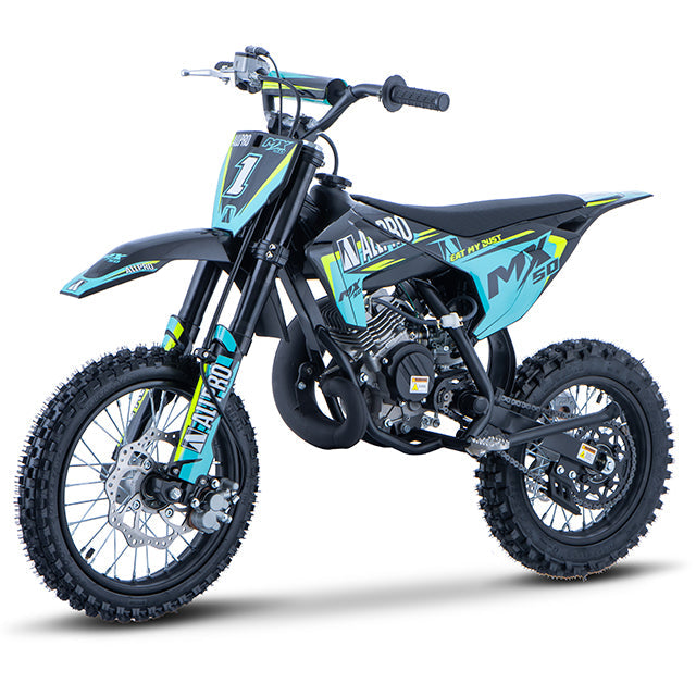 Pitbike infantil Minicross 50cc MX 2T AC llanta 14/12 AllPro - Azul