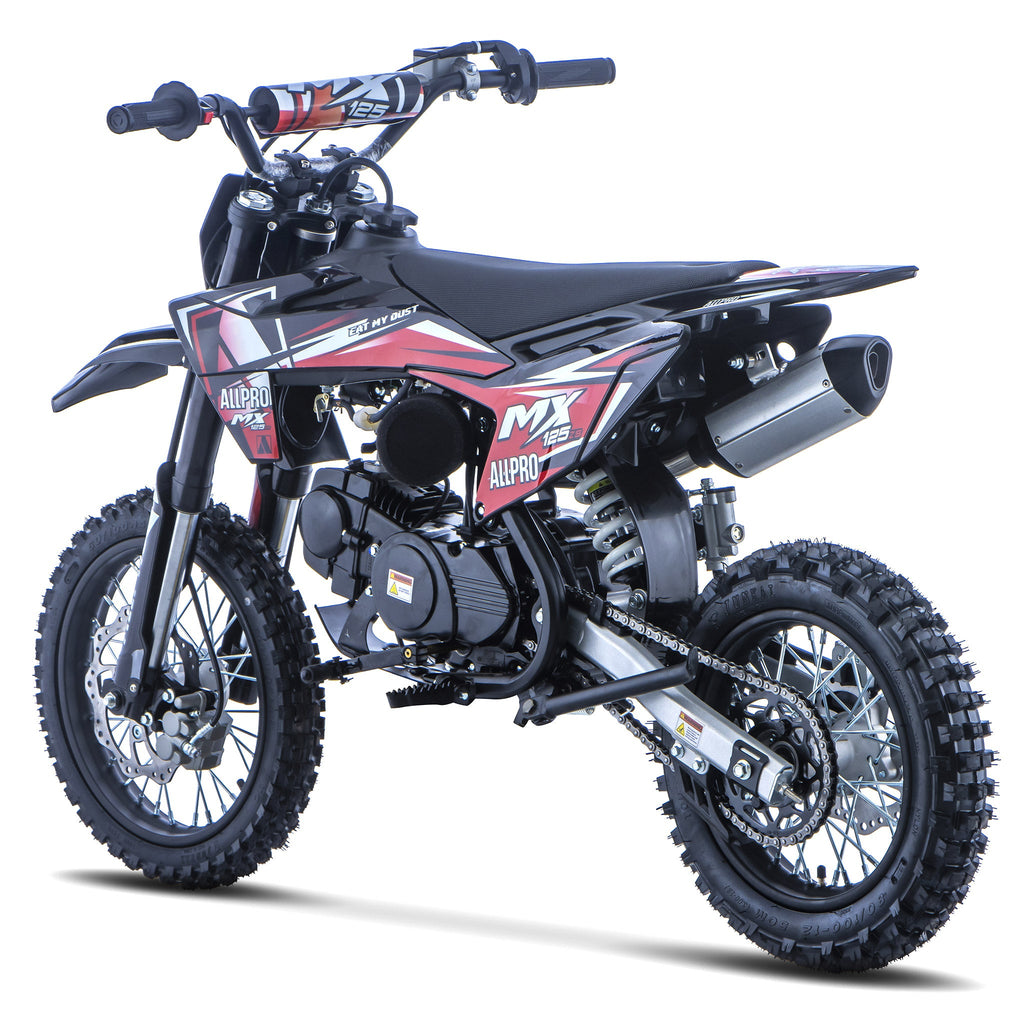 Pitbike infantil Cross MX 125 ZS 4T Zongshen semi-automática 14/12 AllPro Rojo