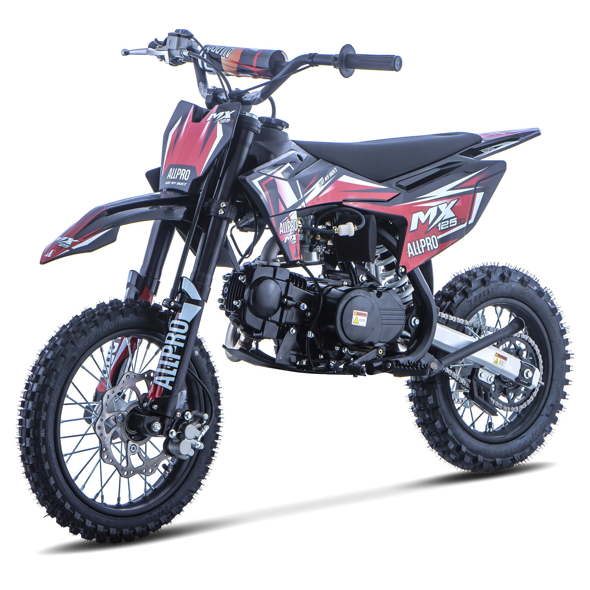 Pitbike infantil Cross MX 125 ZS 4T Zongshen semi-automática 14/12 AllPro Rojo
