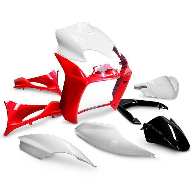 Kit carenados Yamaha Jog R/RR / MBK Mach G 9 piezas AllPro - color tipo origen