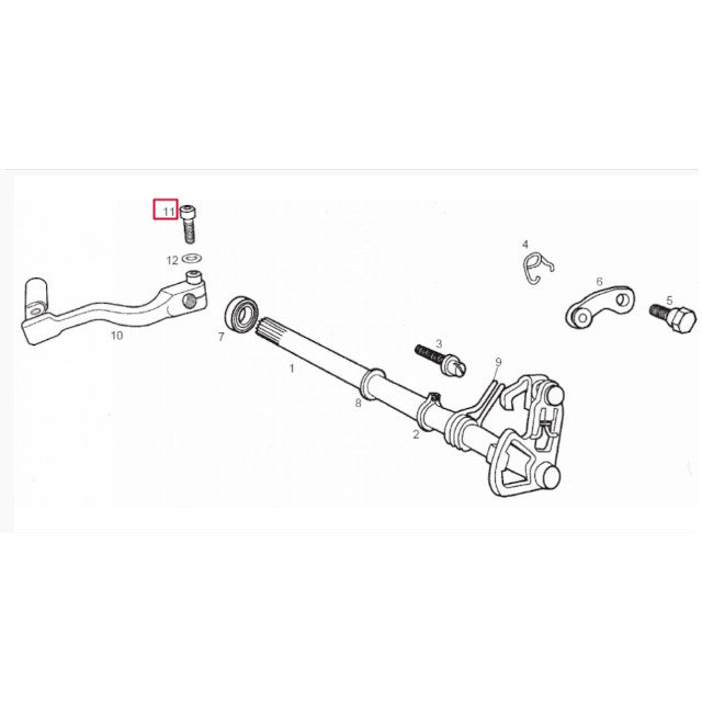 Tornillo pedal cambio M6x25 Derbi