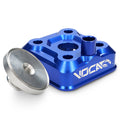 Culata modular VOCA Race Head RAW, culatín virgen, Yamaha DT LC/D - azul