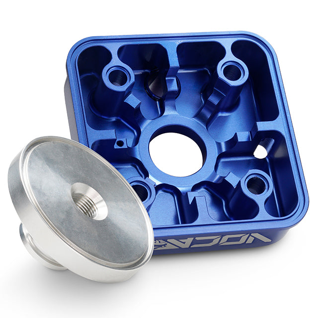 Culata modular VOCA Race Head RAW, culatín virgen, Yamaha DT LC/D - azul