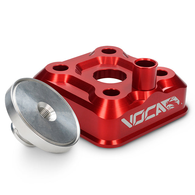 Culata modular VOCA Race Head RAW, culatín virgen, Yamaha DT LC/D - rojo